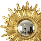 Gouden Sunburst Spiegel Zonnespiegel Hout Convex Heksenspiegel Sixties thumbnail 7