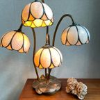 Antieke Art Nouveau Tiffany Lamp Waterlelie In Brons thumbnail 2