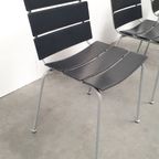 Giancarlo Vegni Fasem Italy Stripe Zadelleer Stoelen Vintage Design thumbnail 18