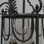 Grote Antieke Franse Bronzen Hallantaarn Hanglamp thumbnail 8