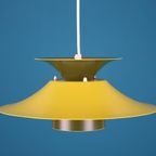Goed Uitziende Kleurrijke Design Hanglamp *** Volledig Gerestaureerd In Groene En Mosterde Kleur thumbnail 7