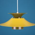 Goed Uitziende Kleurrijke Design Hanglamp *** Volledig Gerestaureerd In Groene En Mosterde Kleur thumbnail 7