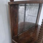 Art Deco Hal Kastje Noten Hout Spiegel. thumbnail 8