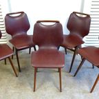 Mooie Set Van 4 Zwarte Retro Vintage Spijlen Stoelen thumbnail 12