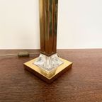 Hollywood Regency Messing En Plexi Tafel Lamp thumbnail 3