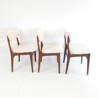 3 Palissander Stoelen Eettafel Crème Teddy Stof | Danish thumbnail 12