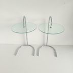 Set 2 Vintage Ikea Bijzettafels Ry Glas/Chroom thumbnail 4