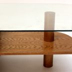 Vintage Houten Salontafel Met Glazen Blad Gemaakt In De Jaren ’70 thumbnail 2