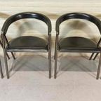 Set Van 4 Vintage Giannina Leren Stoelen, Arrben Italy thumbnail 15