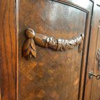 Vintage Bohemian Houten Dressoir Met Houtsnijwerk thumbnail 9