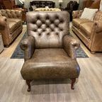 Stoere Engelse Chesterfield Lounge Fauteuil In Vintage Leer Nieuwstaat thumbnail 2