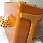 Teak Ladekast Met Zwarte Metalen Grepen, Tv Meubel thumbnail 9
