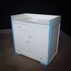 Jaren 50 Commode Kast – Jongenskamer – Blauw / Wit thumbnail 2