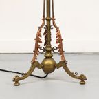 Antieke Staande Engelse Vloerlamp Roodkoper En Messing thumbnail 10