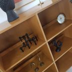 Vintage Deense Vitrinekast Eiken Fineer Rookglas thumbnail 2