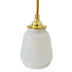 Vintage Hanglampje Melkglas Hoogglans Goud thumbnail 3