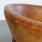 Unieke, Tijdloze Vintage Schapenleren Art Deco Design Fauteuil Van Bart Van Bekhoven thumbnail 8