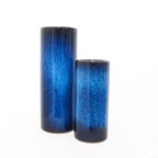 Set Kobalt Blauwe Fat Lava Cilinder Vaasjes thumbnail 3