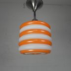 Art Deco Hanglamp Met Oranje Strepen, Jaren 30 thumbnail 7