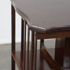 Luxe Antieke Engelse Houten Boekenmolen Op Wieltjes Uit Eind 19e Eeuw thumbnail 11