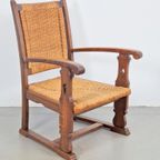 Vintage Arts & Craft Fauteuil Biezen Eiken Japandi ‘20 Stoel thumbnail 2