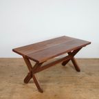 Brutalist Solid Wood Table In Mahogany Wood Was 900€ Now 650€ ! thumbnail 3