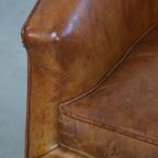 Unieke, Tijdloze Vintage Schapenleren Art Deco Design Fauteuil Van Bart Van Bekhoven thumbnail 3