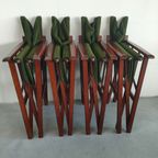 Unieke En Zeldzame Jaren 50 Green Brothers 'foldable' Regisseursstoelen Bridge Tafelset thumbnail 17