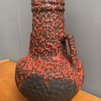 Fat Lava Vase In Red And Black By Fohr West Germany Ceramics thumbnail 12