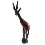 Vintage Beeld Antilope Handgesneden Uit Hout, Jaren '60/'70 thumbnail 3