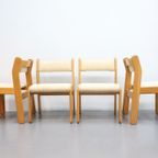 Set Van 4 Vintage Deense Stoelen Eiken thumbnail 21