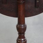 Leuke Antieke Engelse Ronde Wijn/ Tilt Top Table/ Bijzettafel Uit De 19e Eeuw Met Een Rond Blad thumbnail 6
