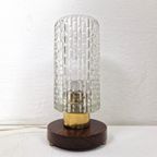 Mid-Century Bedlamp Van Teak, Messing En Glas thumbnail 4