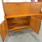 Teak Fineer Kast Uit Zweden Met Klep En Lades thumbnail 8