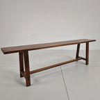 Paar Franse Rustieke Banken Uit De 19e Eeuw - Massief Eiken thumbnail 16