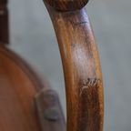 Prachtige Antieke Houten Design Stoel Van Mundus Voor Thonet Met Armleuningen thumbnail 11