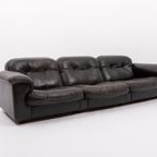 De Sede Ds 101 Black Leather Lounge Sofa, 1970’s thumbnail 6