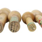 Lot Van 12 Grote Kokeshi Poppen Naruko Handgeschilderd Hout Japan thumbnail 8