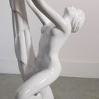 Jaren 70-80 Art Deco Tafellamp Vrouw -(nn43) thumbnail 10