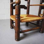 Pair Of Oak Armchairs By Charles Dudouyt thumbnail 4