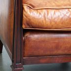 Mooie Schapenleren Artdeco Design Fauteuil/ Armchair Afgewerkt Met Hout thumbnail 8