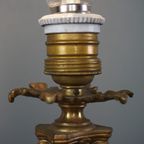 Antieke Franse Goud Kleurige Lamp, Eind 1800 thumbnail 5