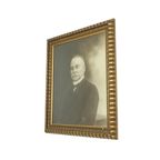 Grote Oude Foto Portret Oude Man Gouden Lijst Hars Brugge 1921 thumbnail 3