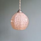 Art Deco Hanglamp In Roze Gespikkeld Glas (3 Beschikbaar) thumbnail 4