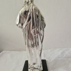 Italian Jesus Christ Sculpture Silver Plated Argenti 725 Heart Of Sacred thumbnail 3