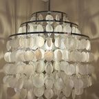 Capiz Schelpen Hanglamp Chrome Frame 45 Diameter thumbnail 7