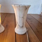 2 Vintage Spaanse Albast Tafel Lampen thumbnail 8