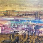 Abstract Schilderij Van Georges Debatty - L'Atlantide - 1970'S thumbnail 9