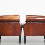 Set Van 2 Zeer Mooie Sierlijke Schapenleren Armchairs Met Een Luxe Afwerking thumbnail 2