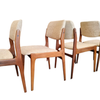 Set Van 4 Vintage Deens Design Teakhouten Eetkamerstoelen thumbnail 5